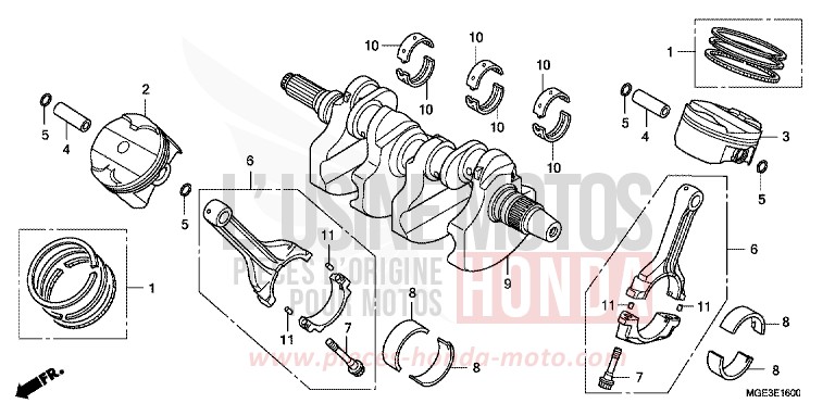 CRANKSHAFT/PISTON for VFR1200F Dual Clutch TITANIUM BLADE METALLIC (YR316) from 2012